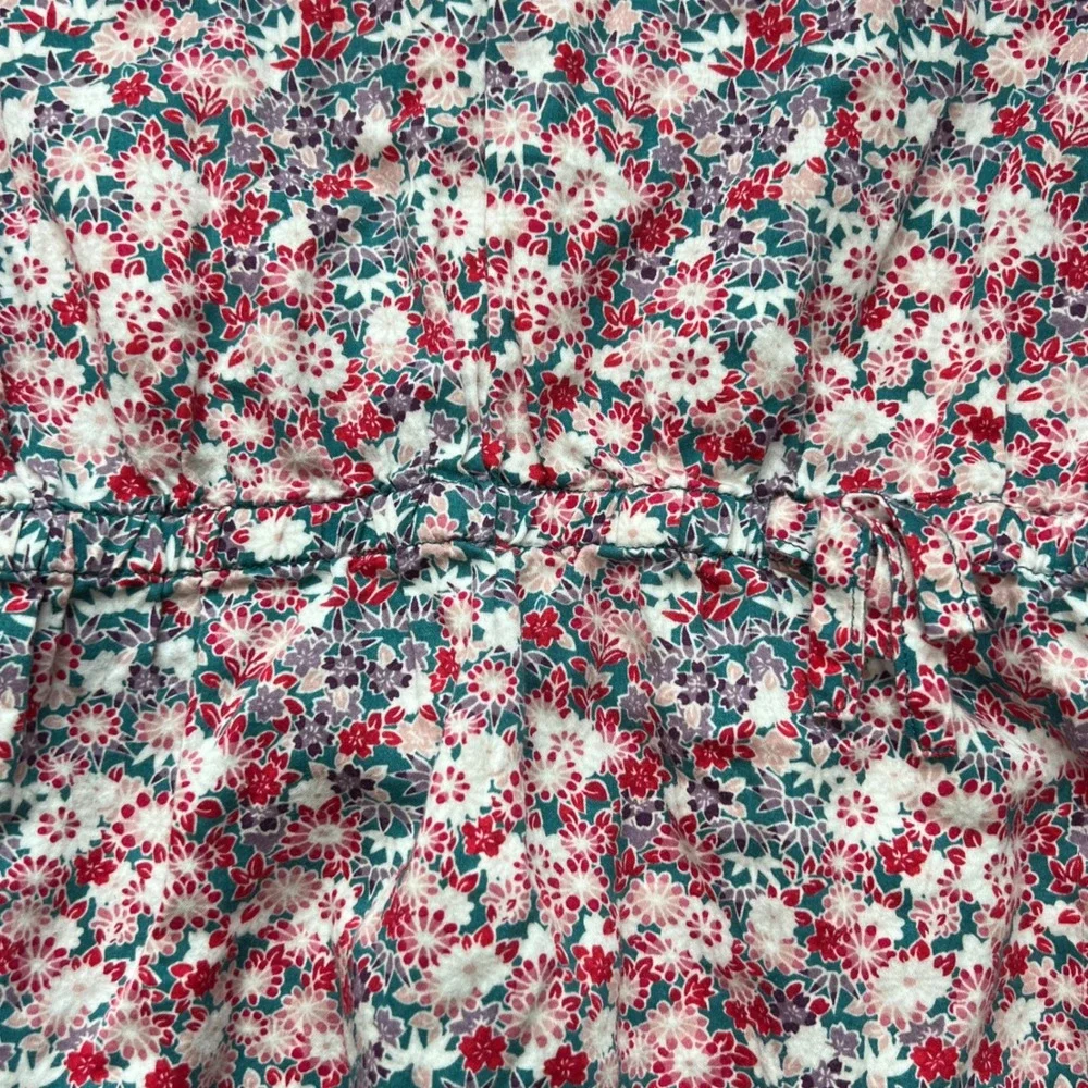 Tea Collection Floral Print Top Blouse Button 3/4 Sleeve Summer Girls Size 6‎